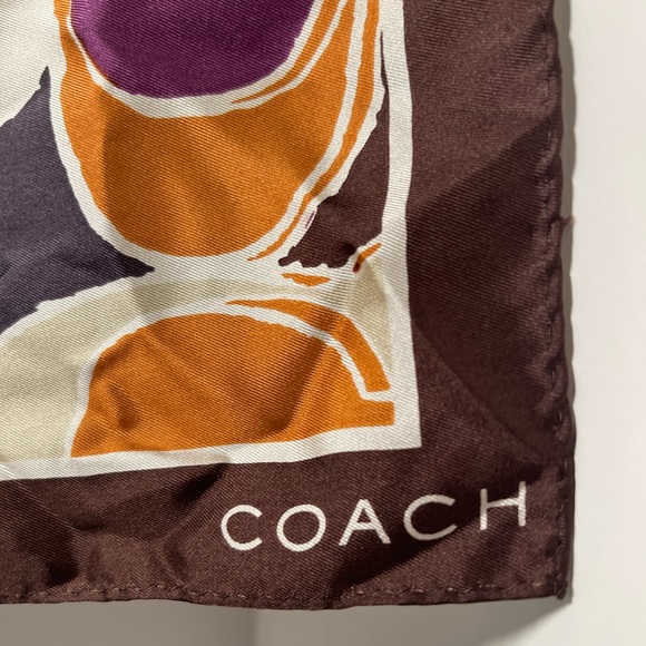 COACH “Ashley” Hand drawn design Monogram Square Silk Scarf - Picture 2 of 8